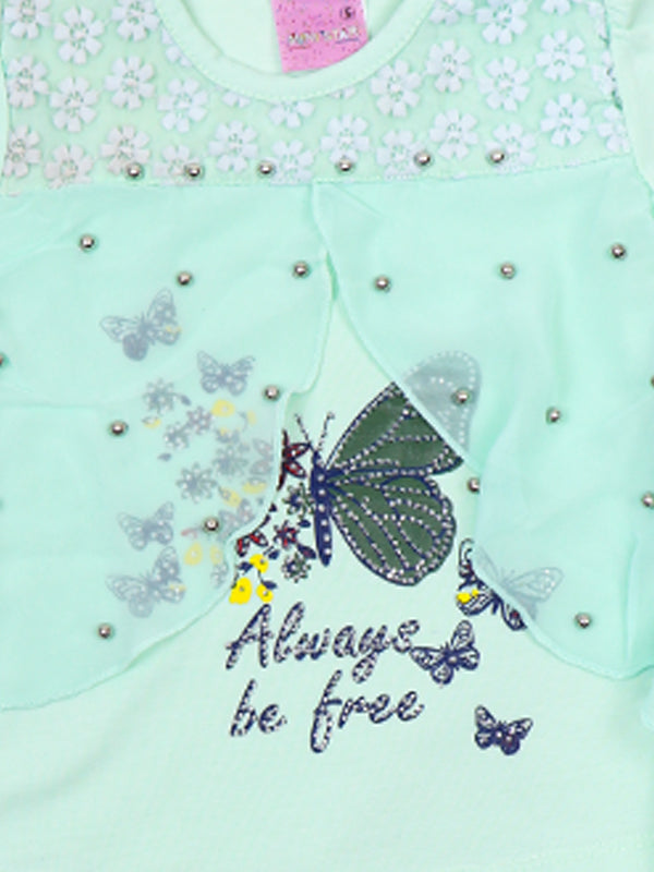 BG Girls Suit 1 Yr - 4 Yrs Butterfly Light Green