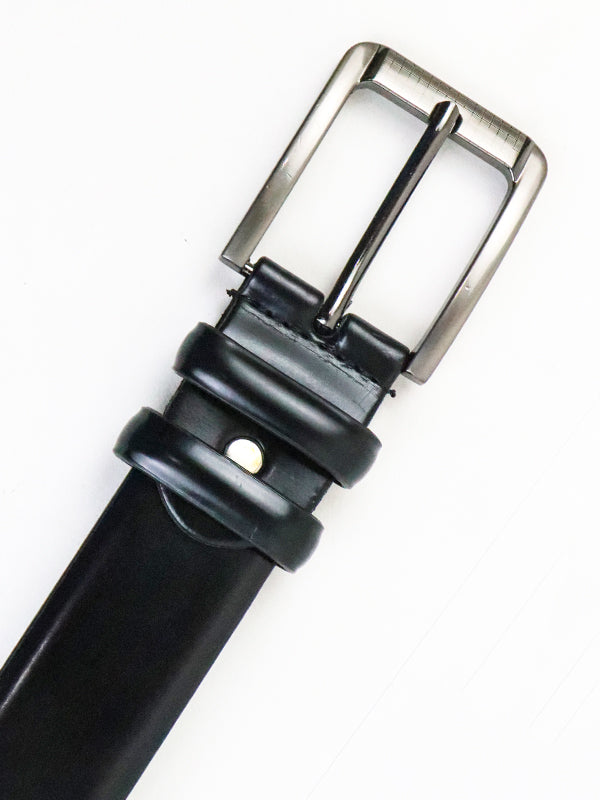 Men's Faux Leather Belt Plain Black