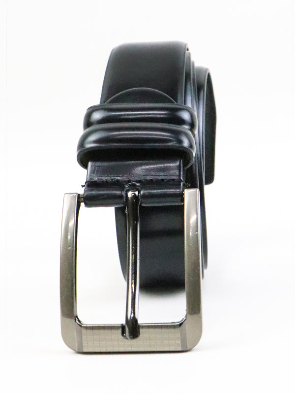Men's Faux Leather Belt Plain Black