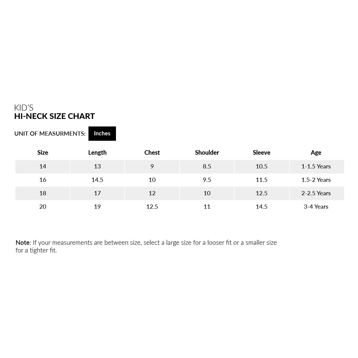 Kids Plain Hi-Neck 1.5 Yrs - 6 Yrs Skin
