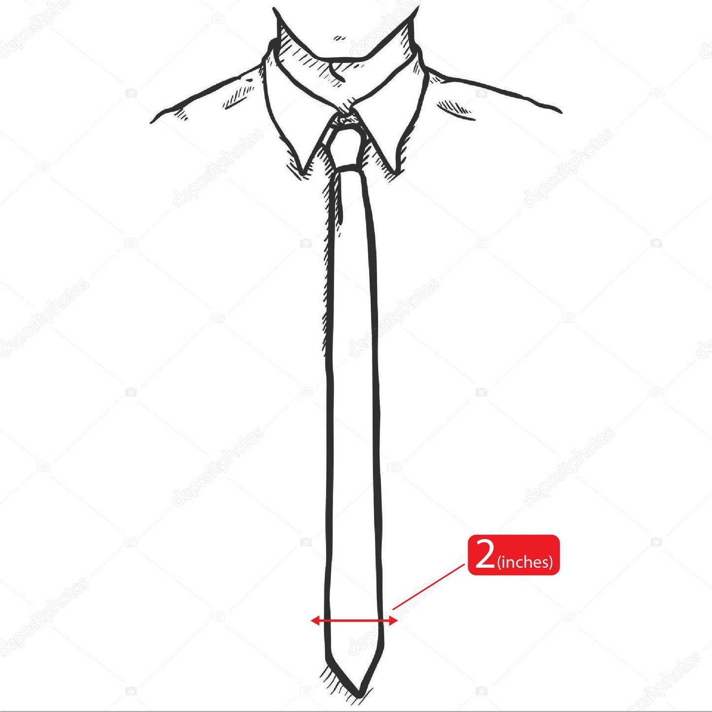 Pencil Tie Thin Formal Party Wear Brown Dark