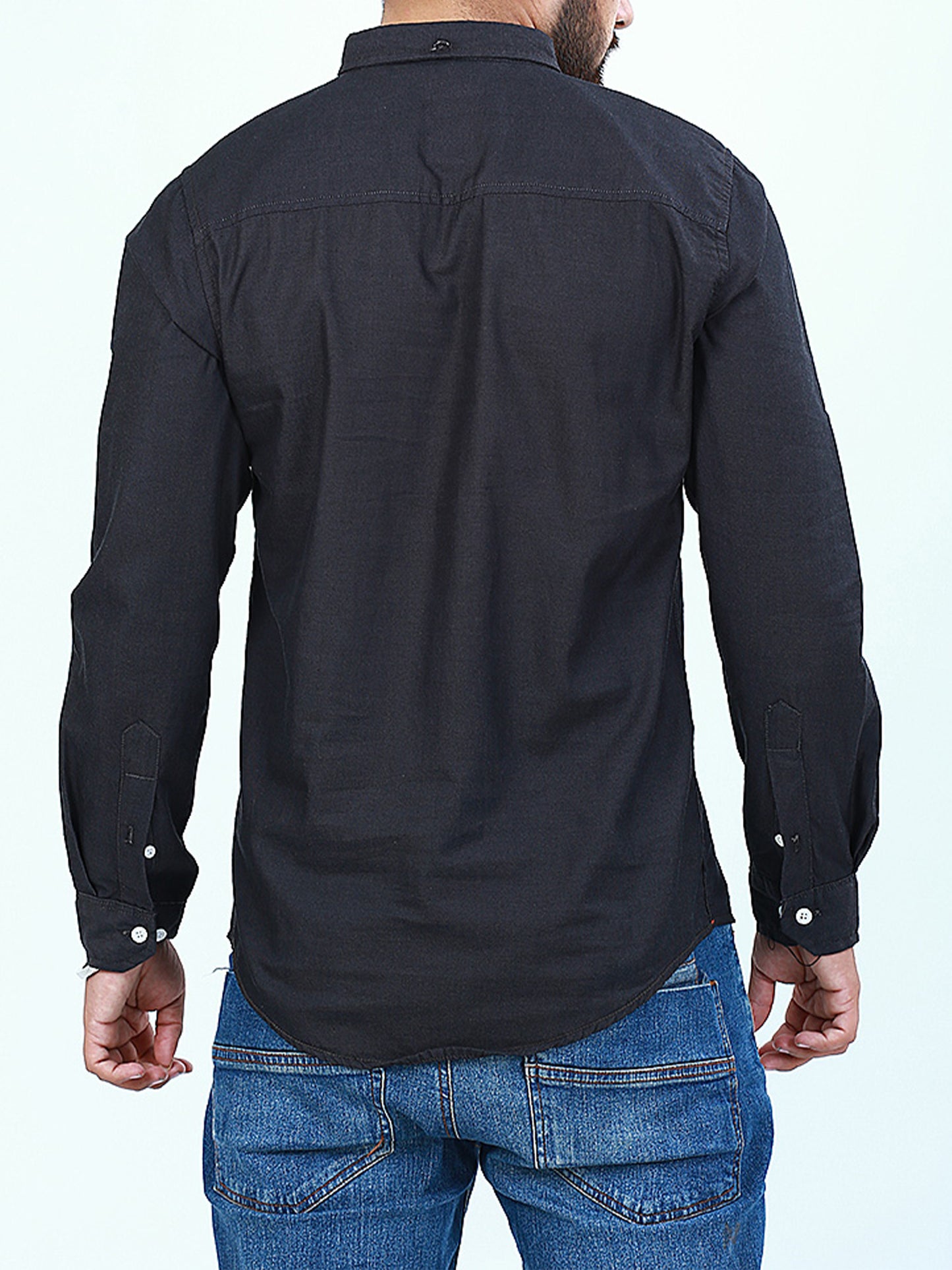 Men's Chambray Casual Shirt Black