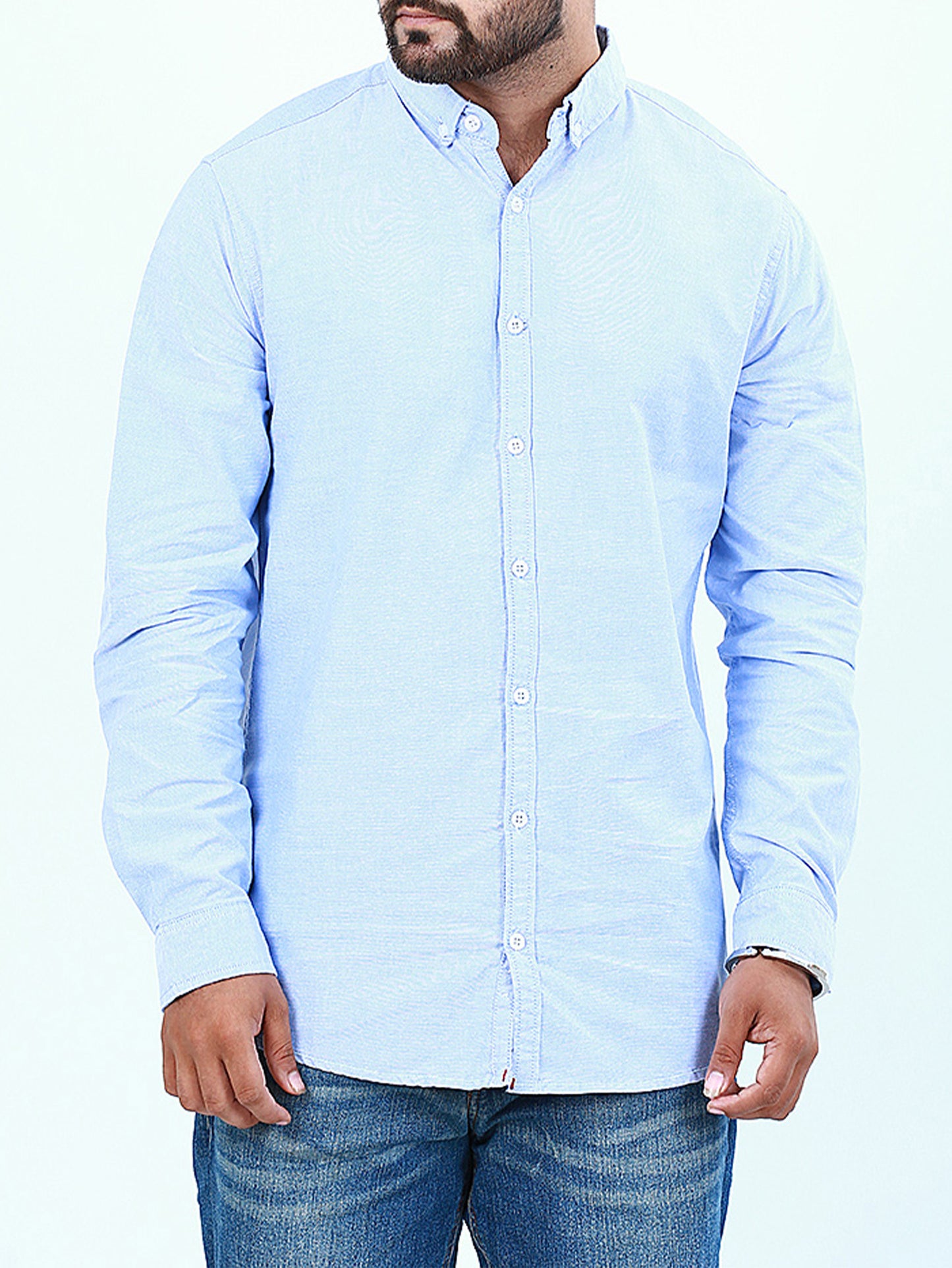 Men's Chambray Casual Shirt Sky Blue