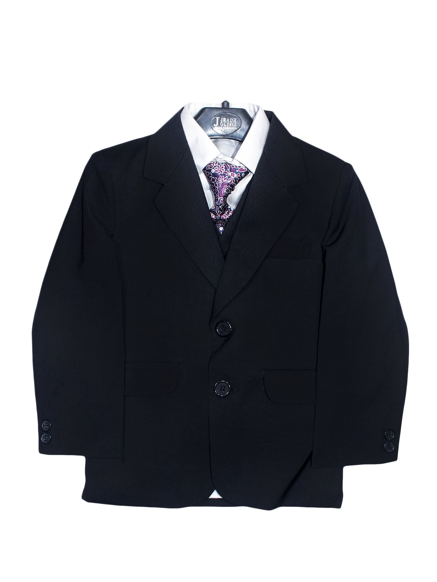 BS 1Yr to 14Yr 5 Pcs Coat Pant Suit For Boys Black White Lines