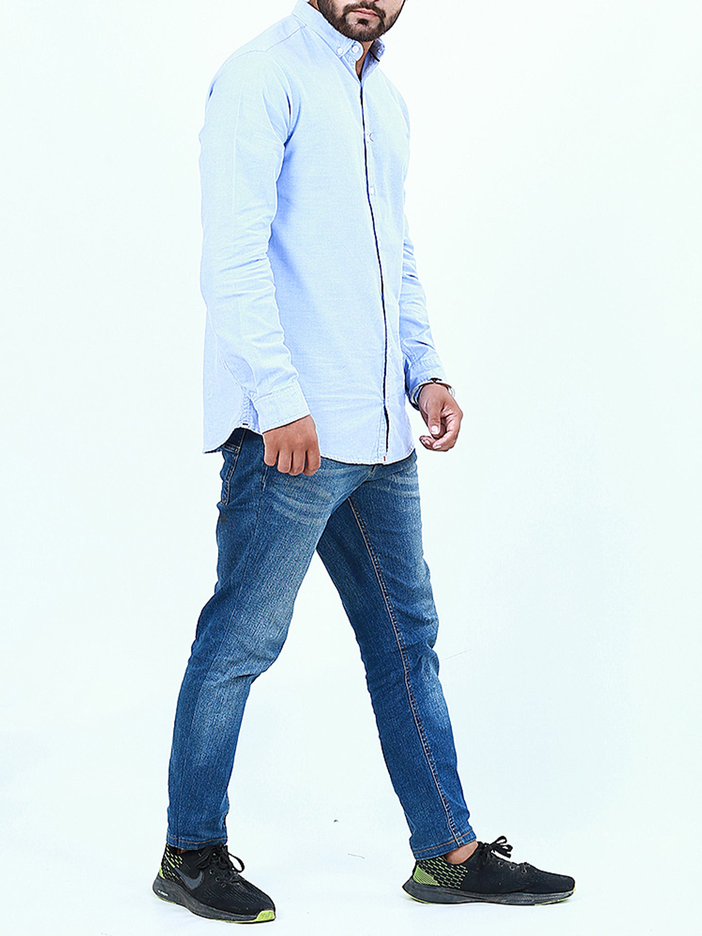 Men's Chambray Casual Shirt Sky Blue