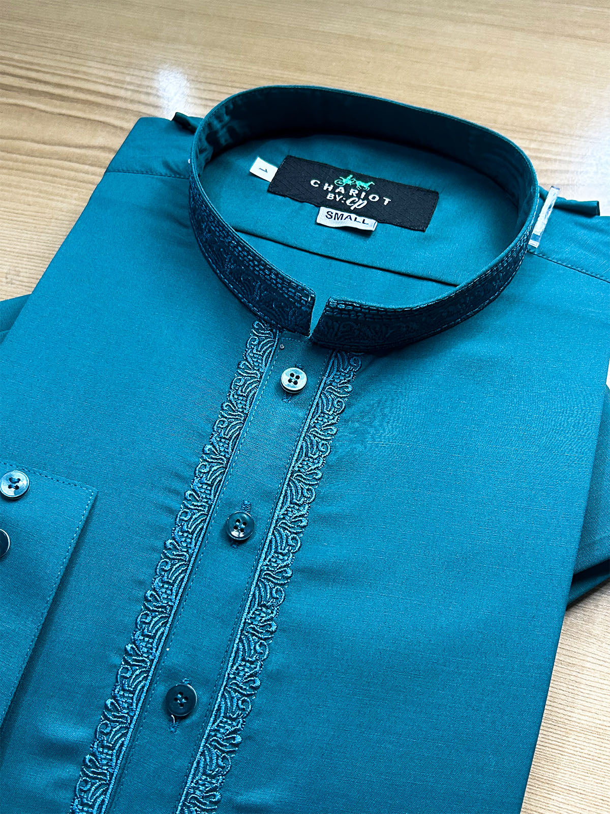 41 MSK554 Sea Green Embroidered Stitched Sherwani Collar Shalwar Kameez for Men