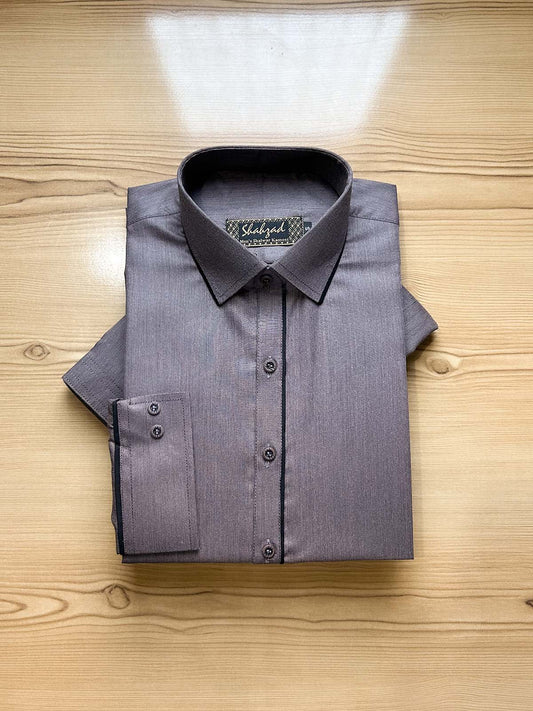 839-3 Purple Stitched Suit Shirt Collar Kameez Shalwar For Men MSK395