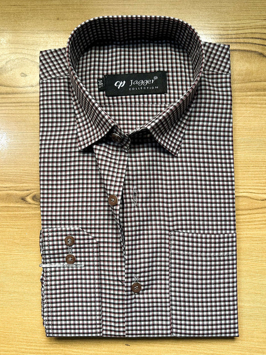 MFS681 Mini Checks Formal Dress Shirt For Men