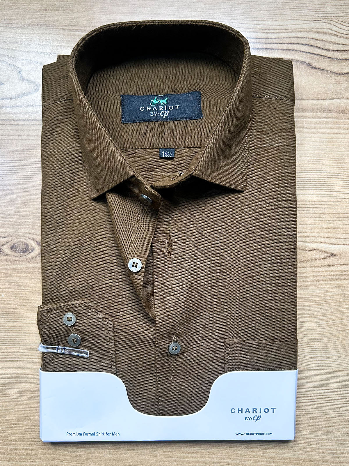 MFS678 Brown Formal Dress Shirt For Men