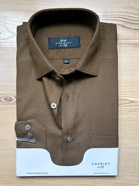 MFS678 Brown Formal Dress Shirt For Men