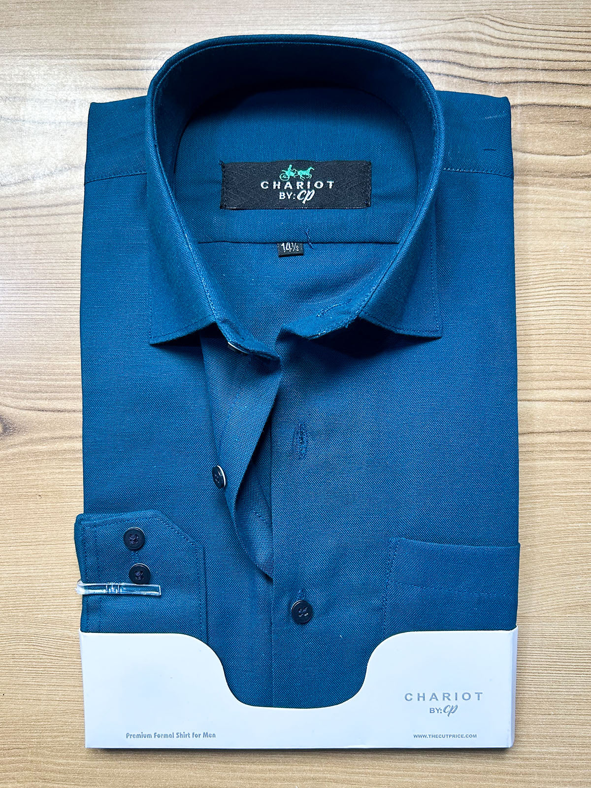 MFS679 Sea Blue Formal Dress Shirt For Men