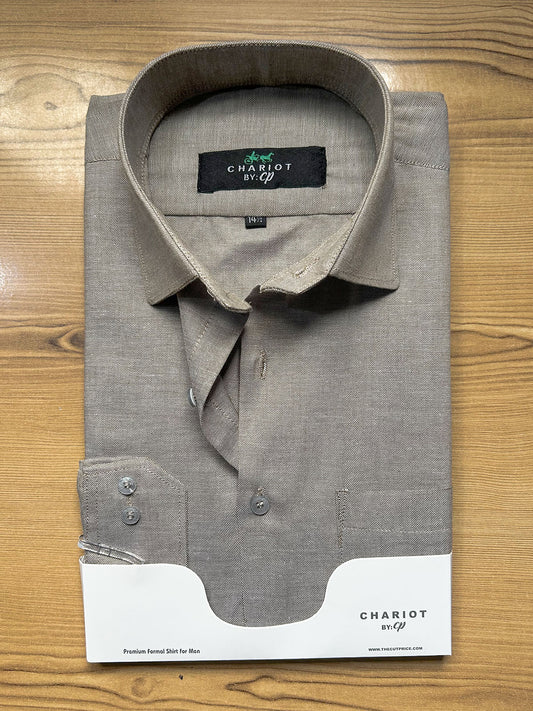 MFS687 Slate Brown Formal Dress Shirt For Men