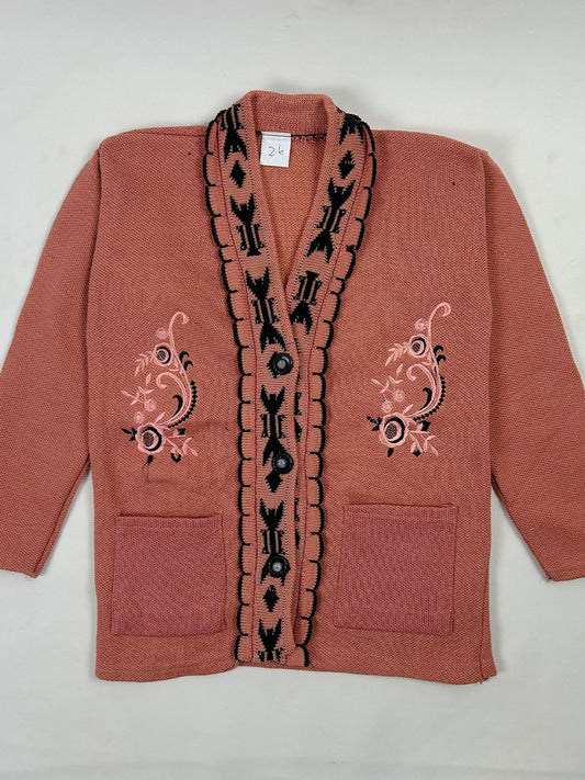 5Yrs - 7Yrs Peach Sweater For Girls GS08