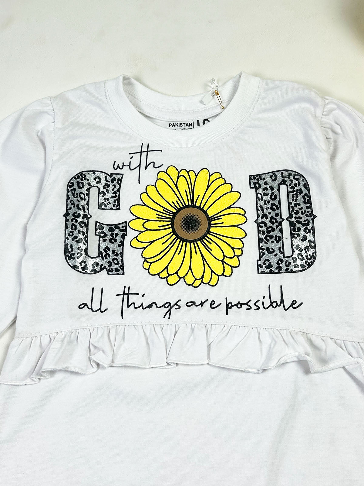 3Yrs - 8Yrs God White T-Shirt For Girls GTS150