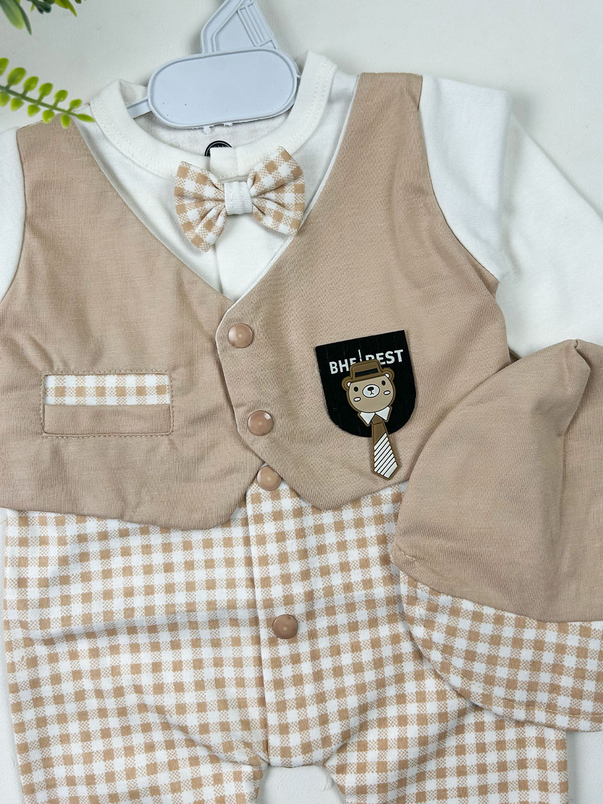 0Mth - 3Mth Light Brown Romper For Newborn NBR159