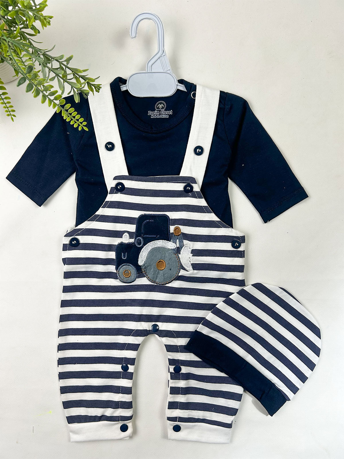 0Mth - 3Mth Navy Blue Romper For Newborn NBR172