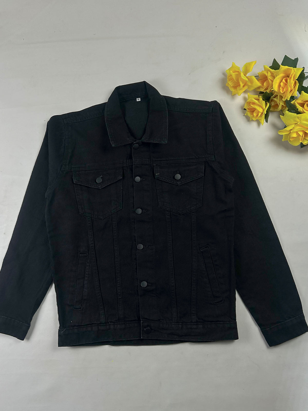 Black Denim Jacket For Men MJ37