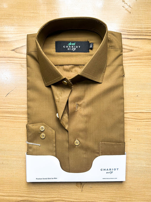 MFS706 Brown Formal Dress Shirt For Men