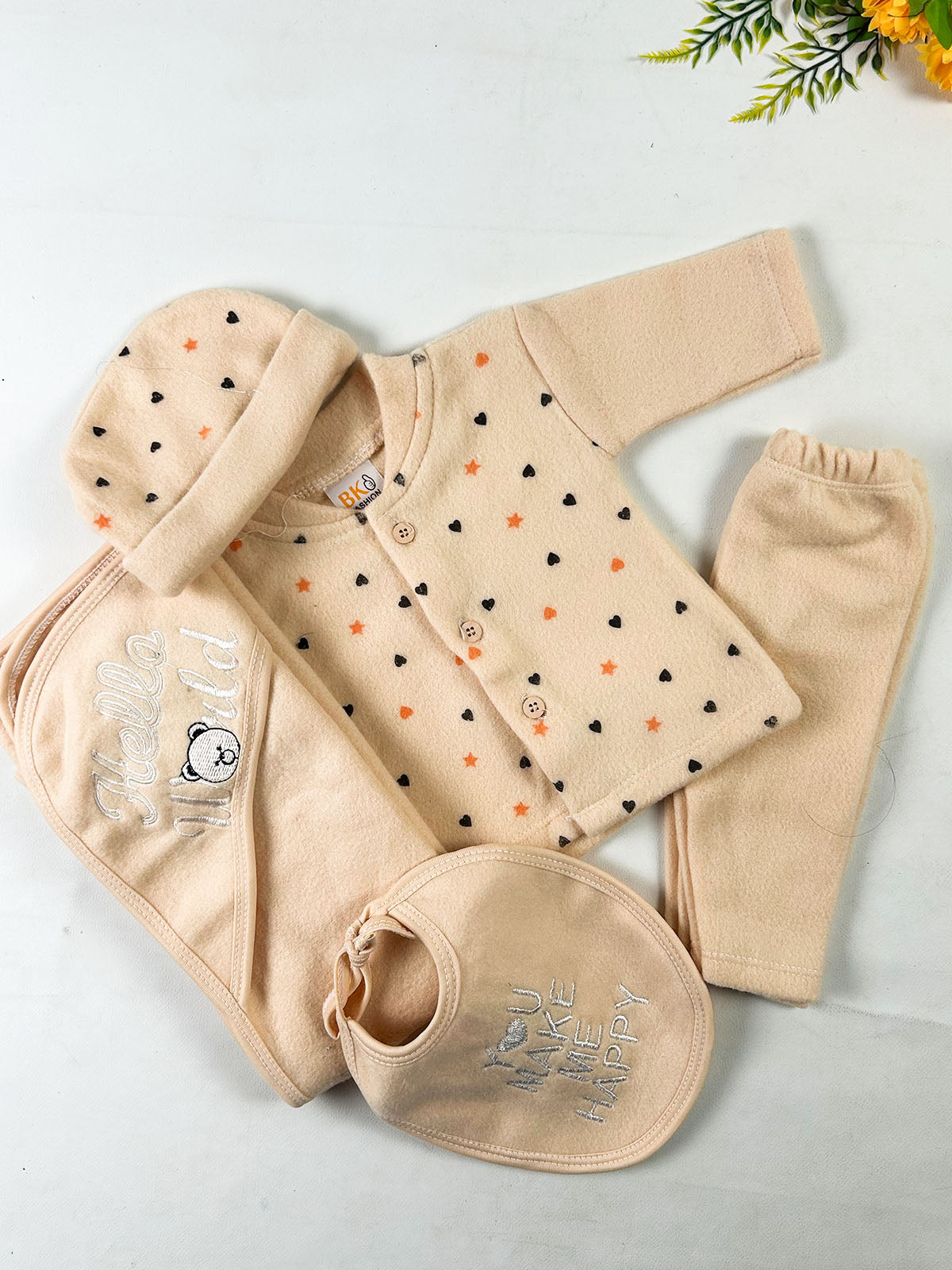 0Mth - 3Mth HW Fawn 5Pcs Fleece Gift Set For Newborn NBGS399