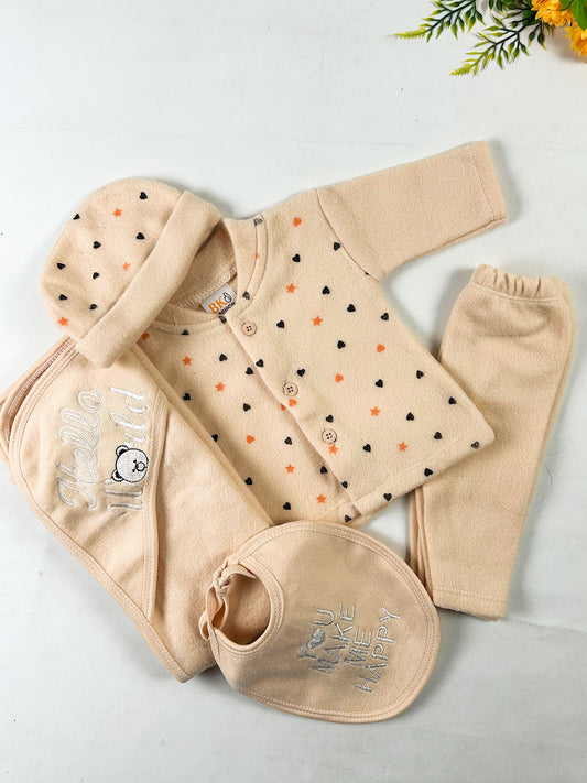 0Mth - 3Mth HW Fawn 5Pcs Fleece Gift Set For Newborn NBGS399