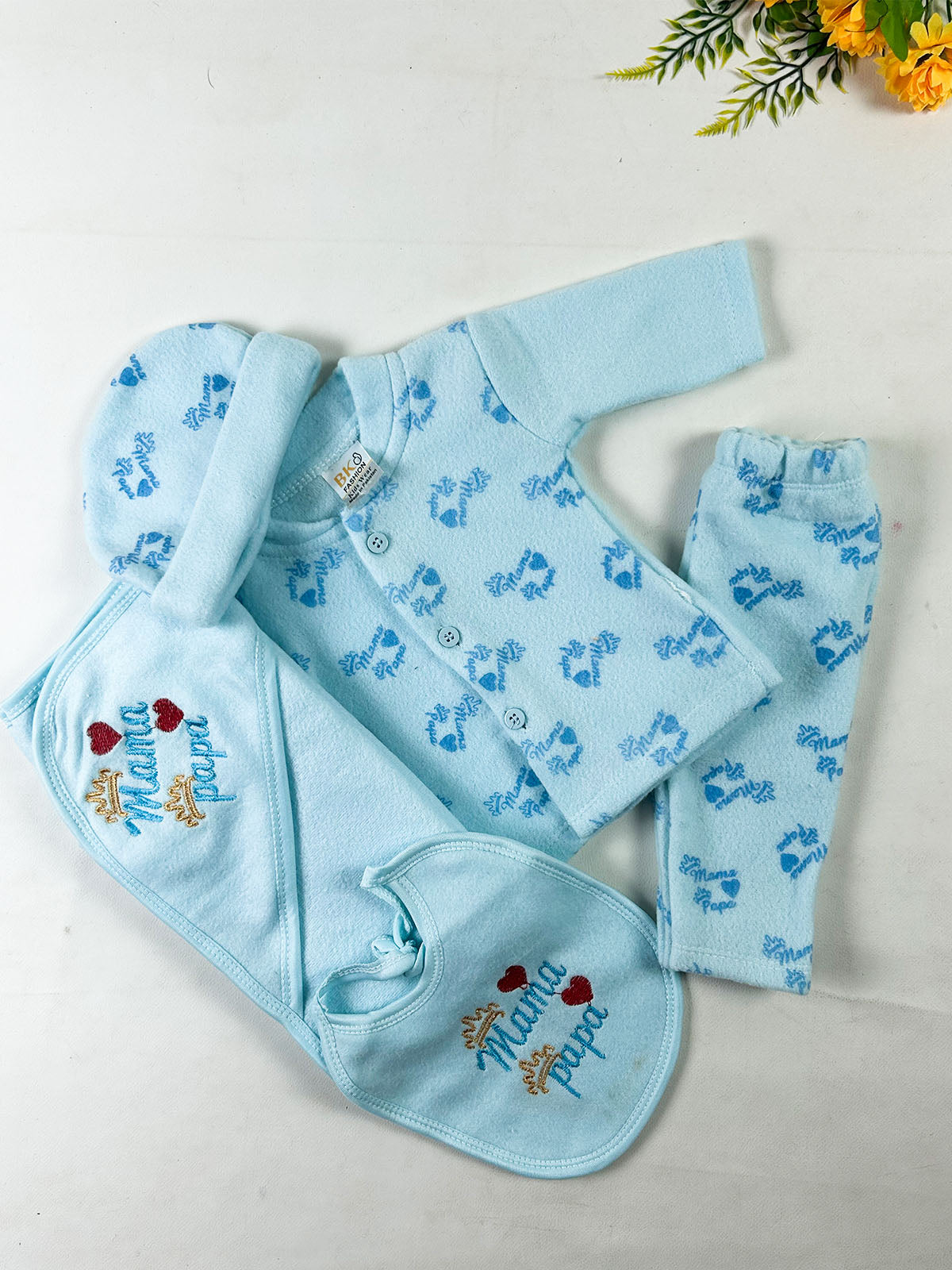0Mth - 3Mth MP Blue 5Pcs Fleece Gift Set For Newborn NBGS403