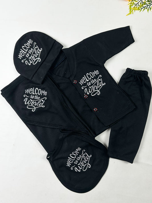 0Mth - 3Mth WTW Black 5Pcs Gift Set For Newborn NBGS426