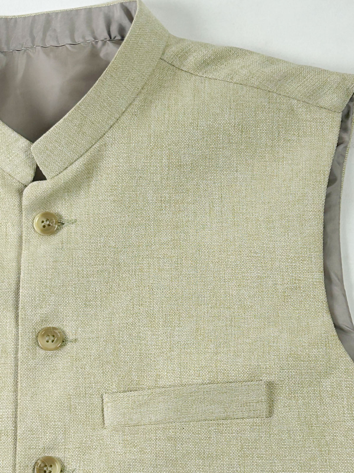 Stone Khaki Tweed Waistcoat for Men MW13