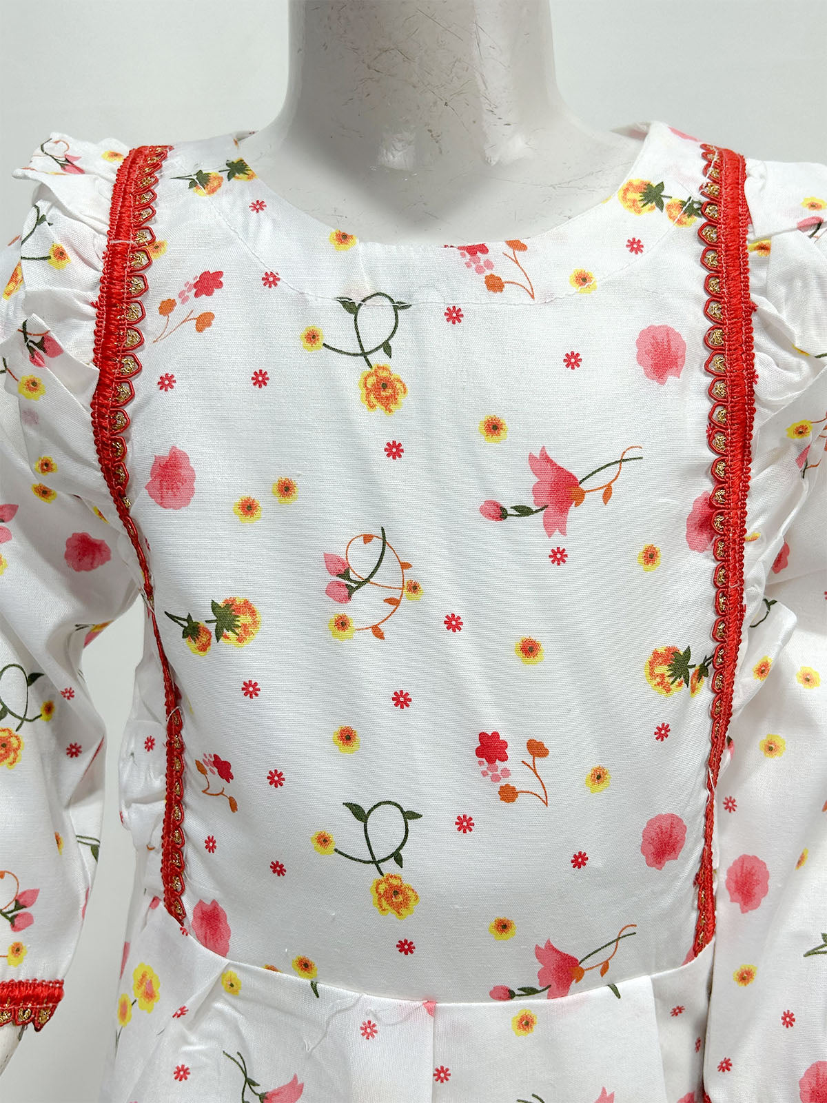 5Yrs - 9Yrs Red Frock For Girls GF60