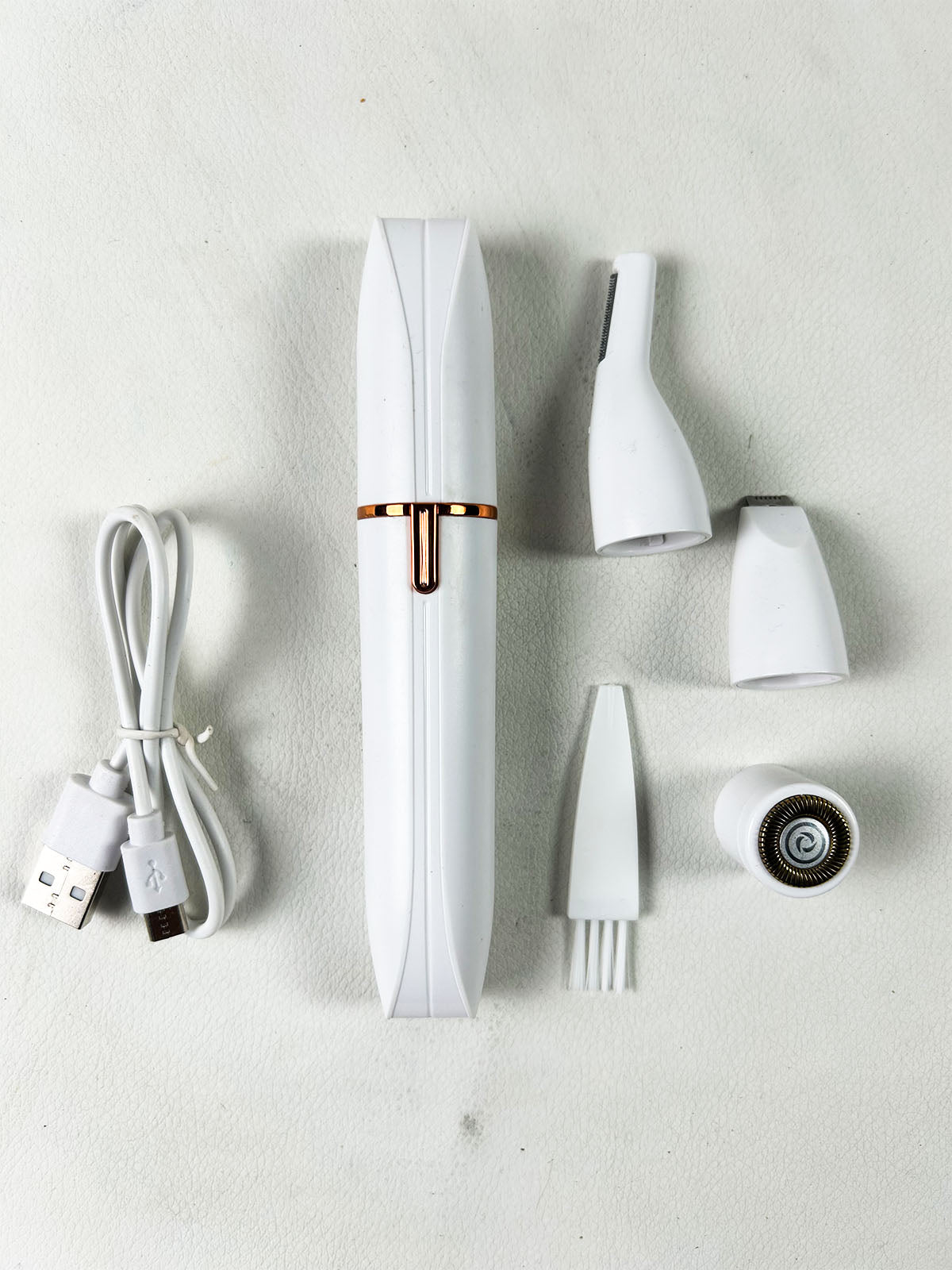 4-in-1 Rechargeable Electric Facial Hair Remover & Multi-Grooming Shaver For Women – White