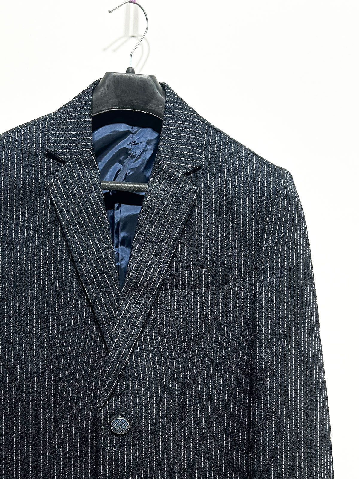 Navy Blue Pinstripe Casual Coat Blazer for Men