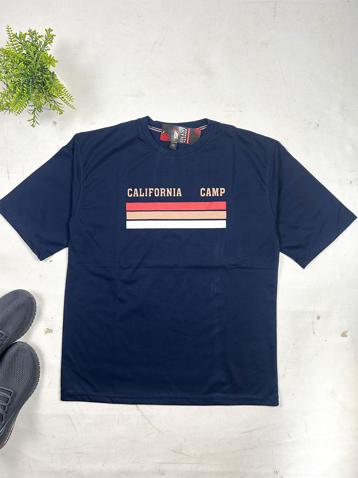Navy Blue Drop Shoulder T-Shirt For Men's MTS512