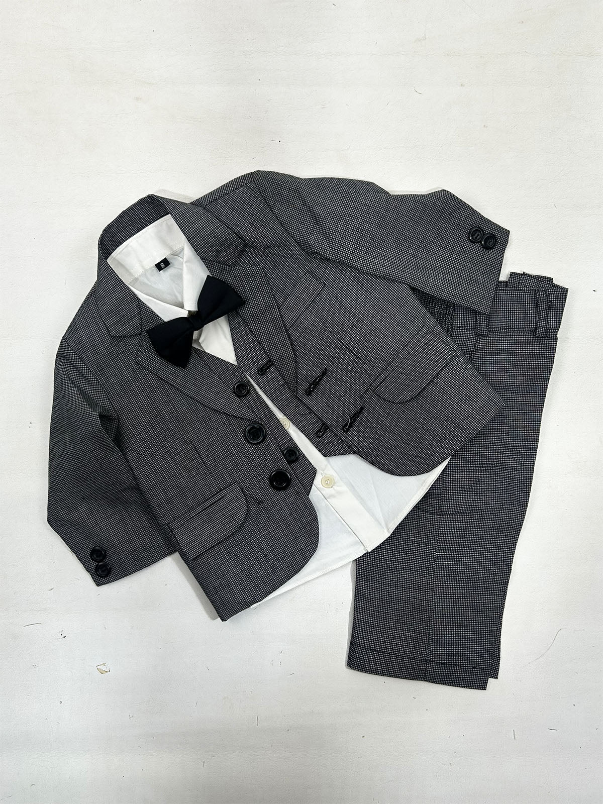 6Mth - 14Yrs Grey 5Pcs Coat Pant Suit for Boys BCP34