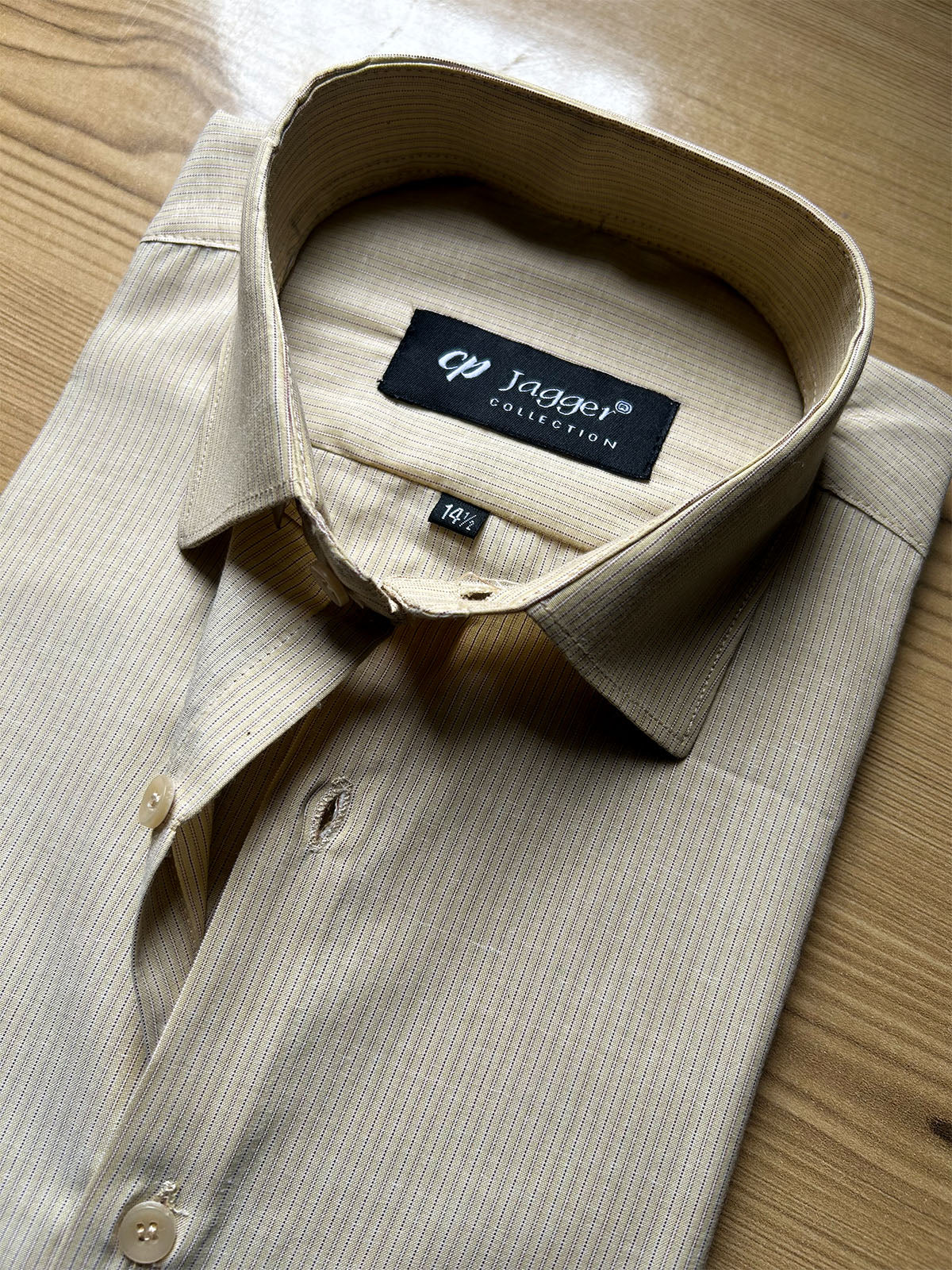 MFS633 Light Fawn Lined Formal Dress Shirt For Men