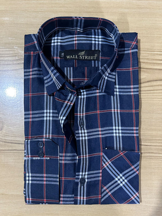 MFS660 Check Formal Dress Shirt Blue