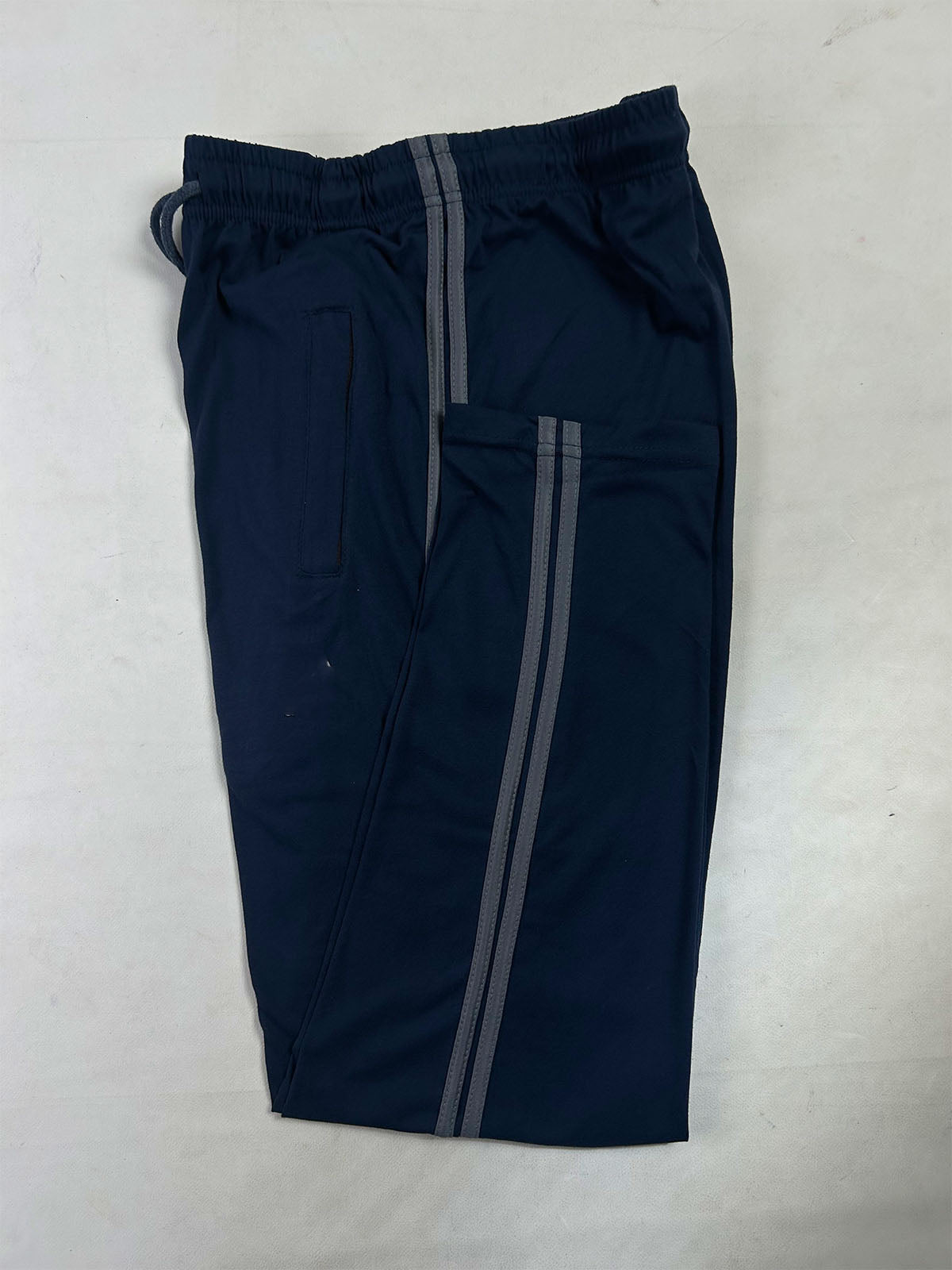 Navy Blue Double Stripe Jersey Trouser For Men MT253