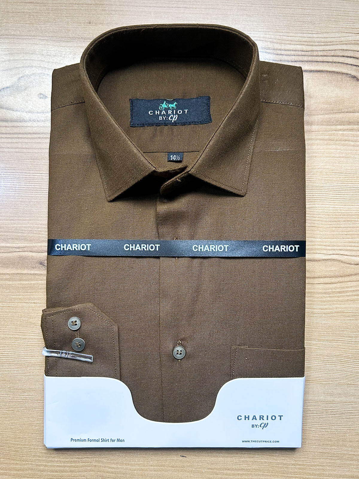 MFS678 Brown Formal Dress Shirt For Men