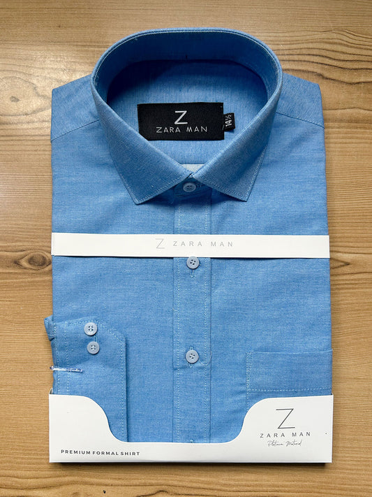 MFS676 Blue Formal Dress Shirt For Men