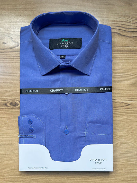 MFS686 Blue Formal Dress Shirt For Men