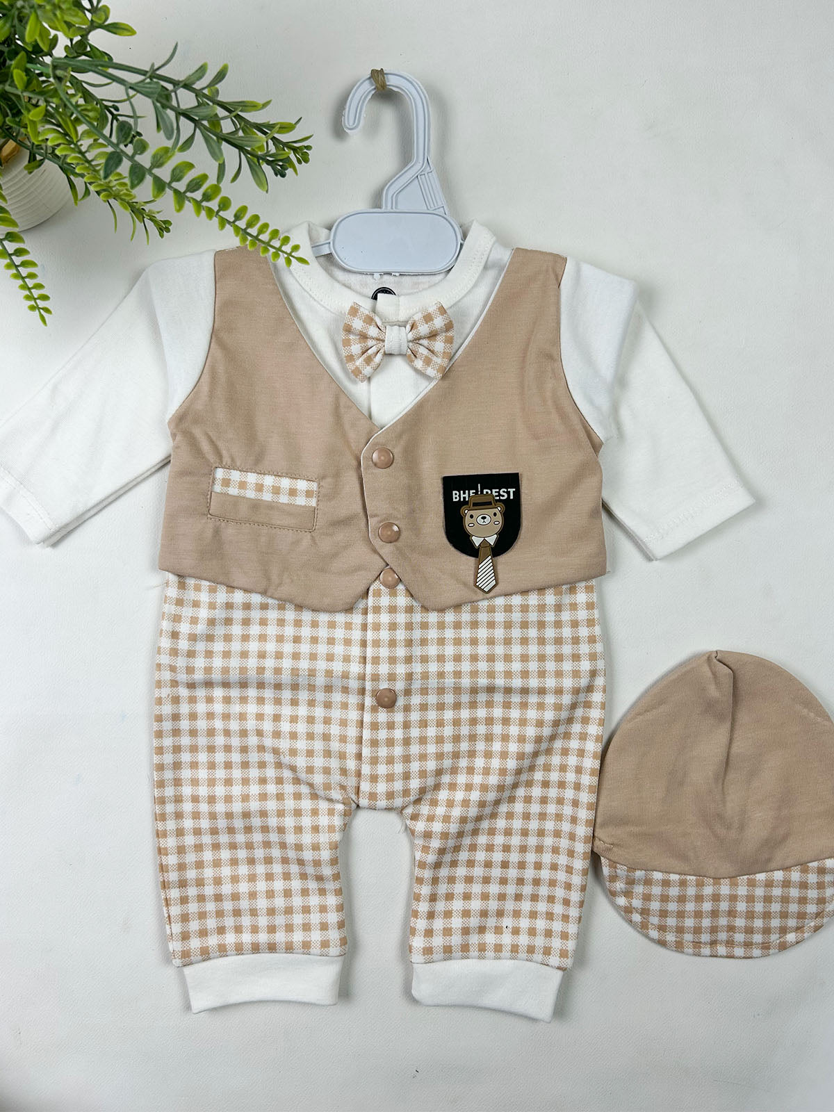 0Mth - 3Mth Light Brown Romper For Newborn NBR159