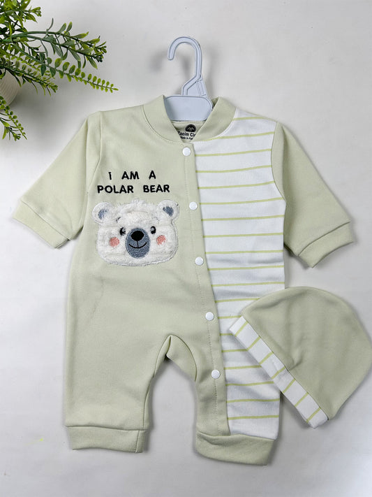 0Mth - 3Mth Light Green Romper For Newborn NBR168