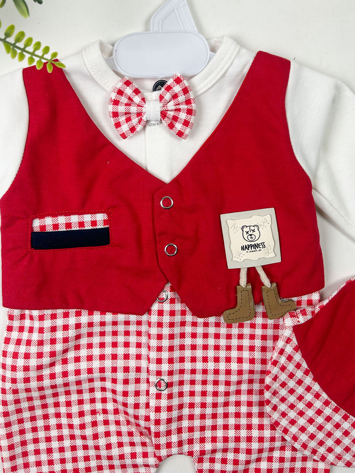 0Mth - 3Mth Red Romper For Newborn NBR165
