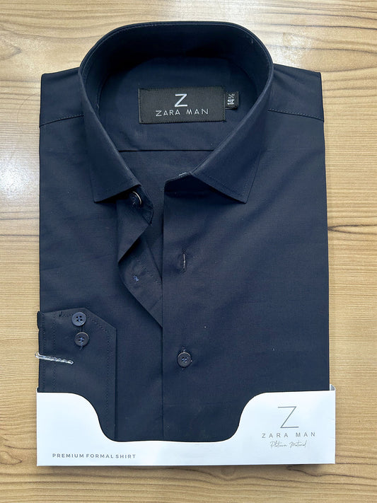 MFS717 100% Cotton Dark Navy Blue Formal Dress Shirt For Men