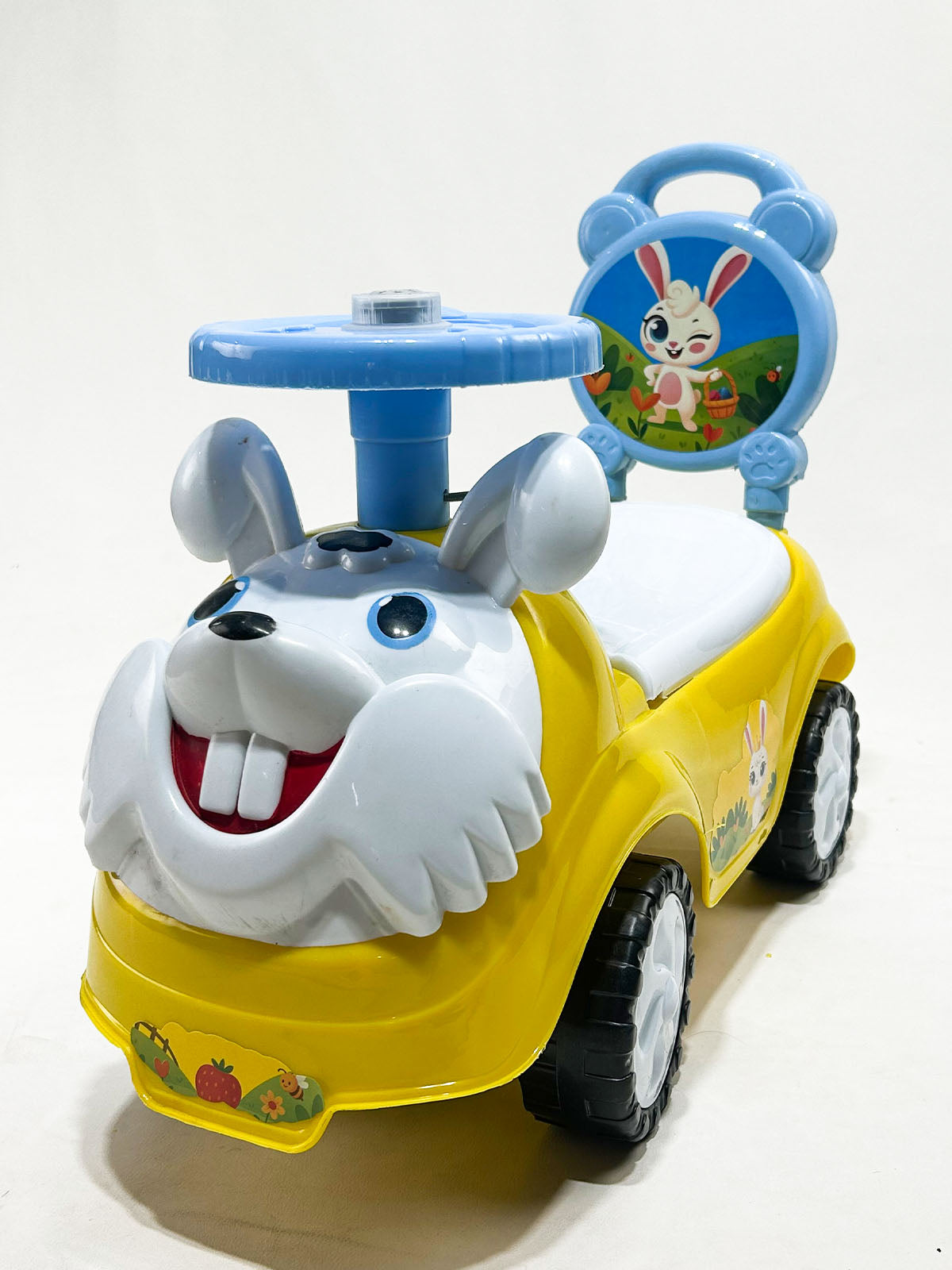 Duck Design Kids Ride-On Push Car with Steering Wheel – Pink & Yellow