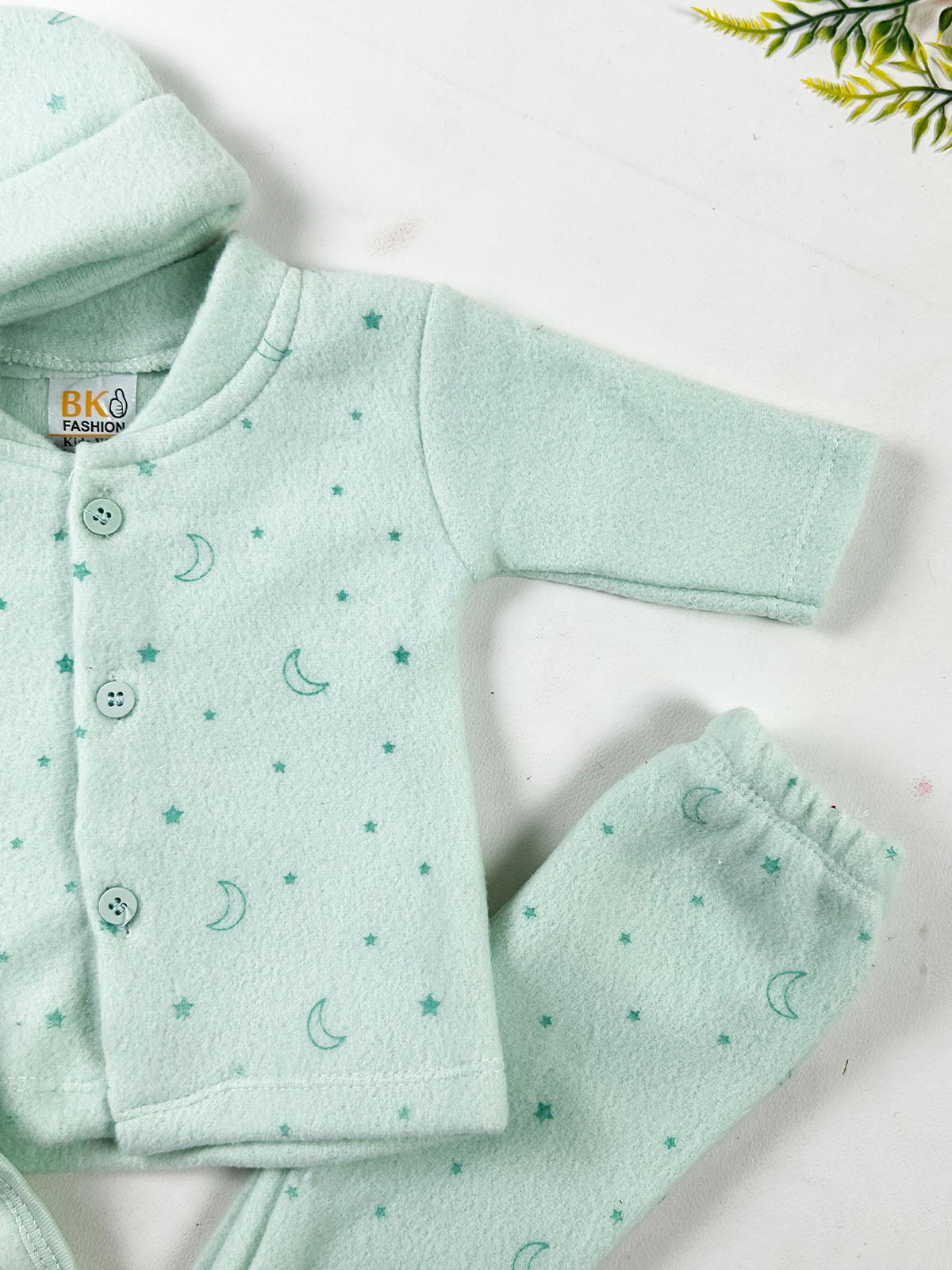 0Mth - 3Mth Moon Green 5Pcs Fleece Gift Set For Newborn NBGS397