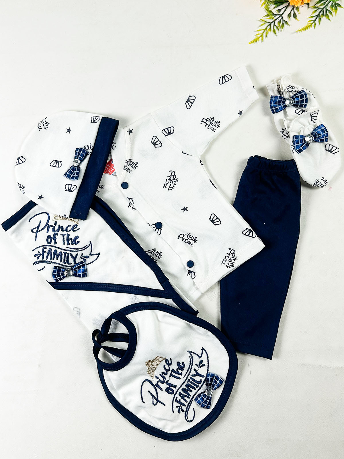 0Mth - 3Mth Prince Navy Blue 6Pcs Gift Set For Newborn NBGS420
