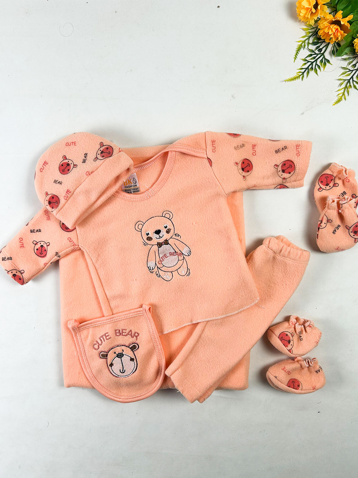 0Mth - 3Mth CB Peach 8Pcs Fleece Gift Set For Newborn NBGS405