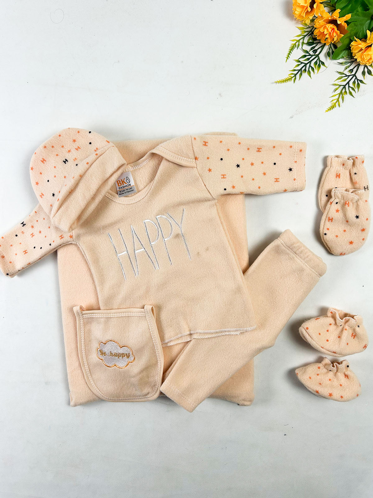 0Mth - 3Mth Happy Brown 8Pcs Fleece Gift Set For Newborn NBGS408