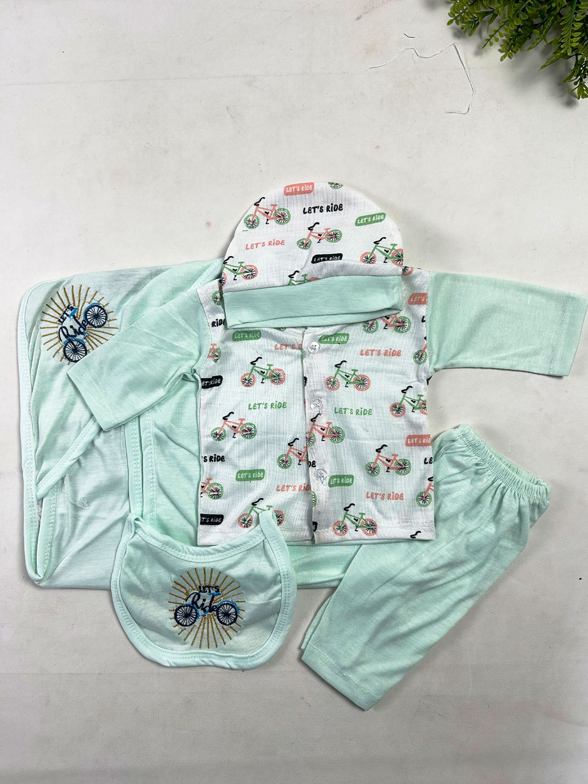 0Mth - 3Mth Ride Green 5Pcs Gift Set For Newborn NBGS431