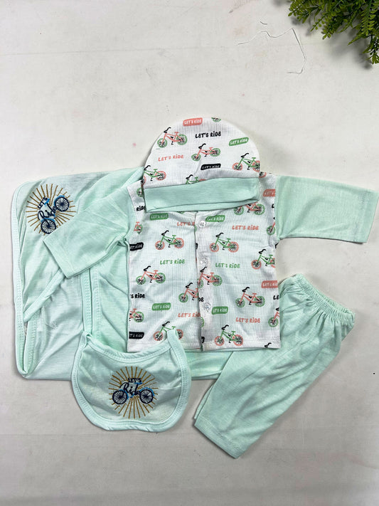 0Mth - 3Mth Ride Green 5Pcs Gift Set For Newborn NBGS431