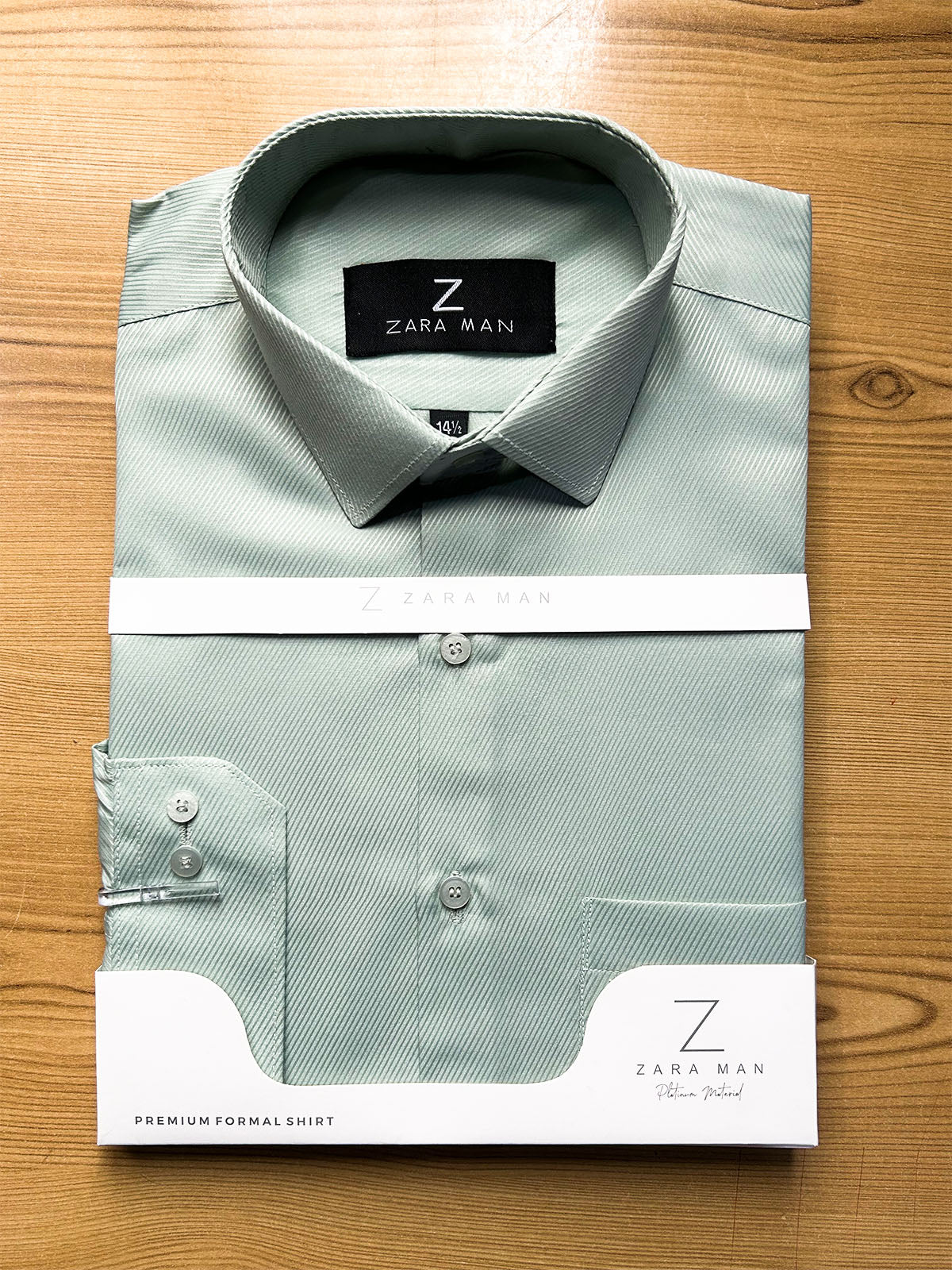 MFS747 Ice Mint Textured Formal Dress Shirt For Men